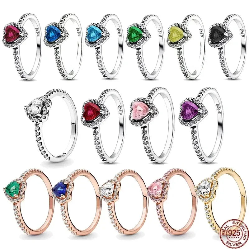 Anillo de Corona en Forma de Corazón - Plata 925 para Mujer