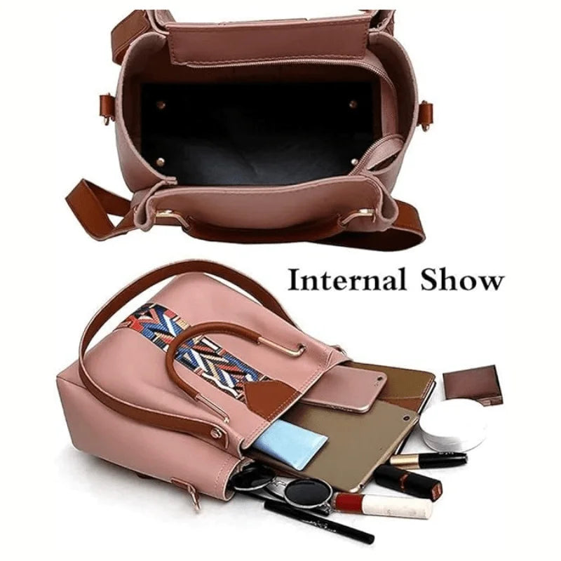 Set de 4 Bolsos de Mujer en Piel PU - Tote + Bandolera + Cartera + Tarjetero