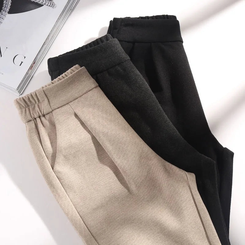 Pantalón bombacho de mujer de cintura alta para otoño