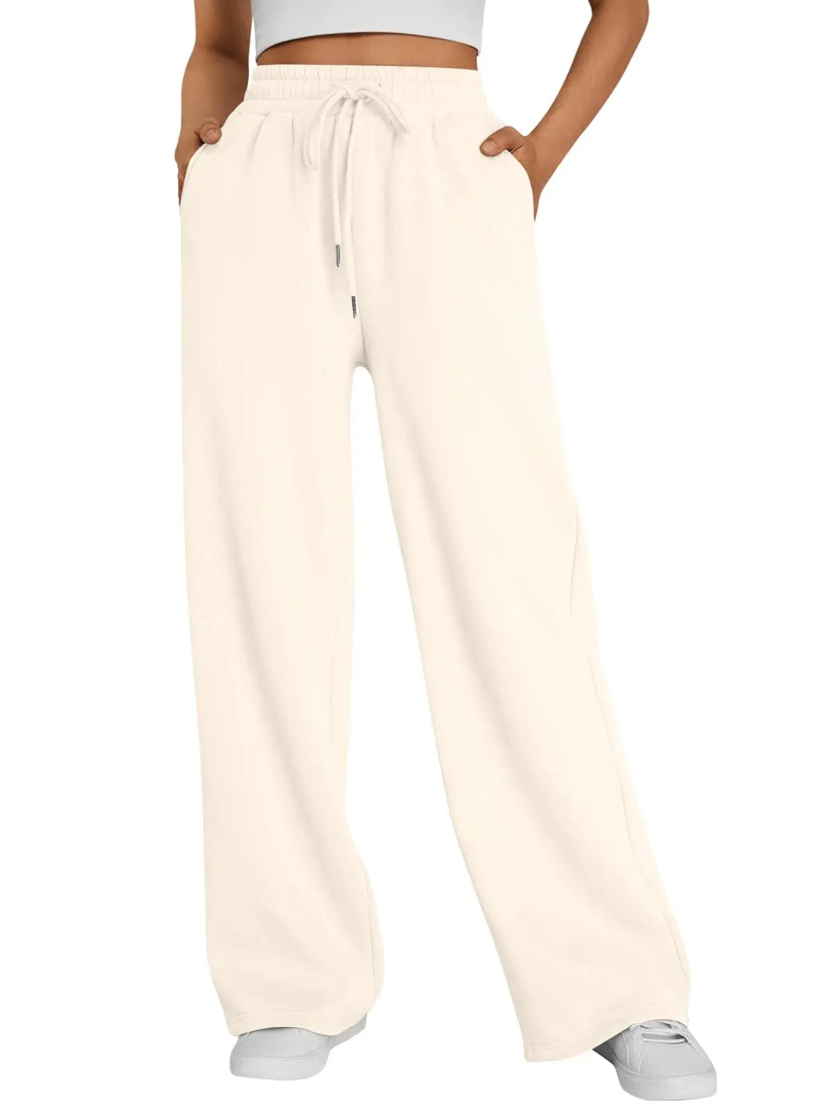 Pantalón deportivo gris de mujer de pernera ancha