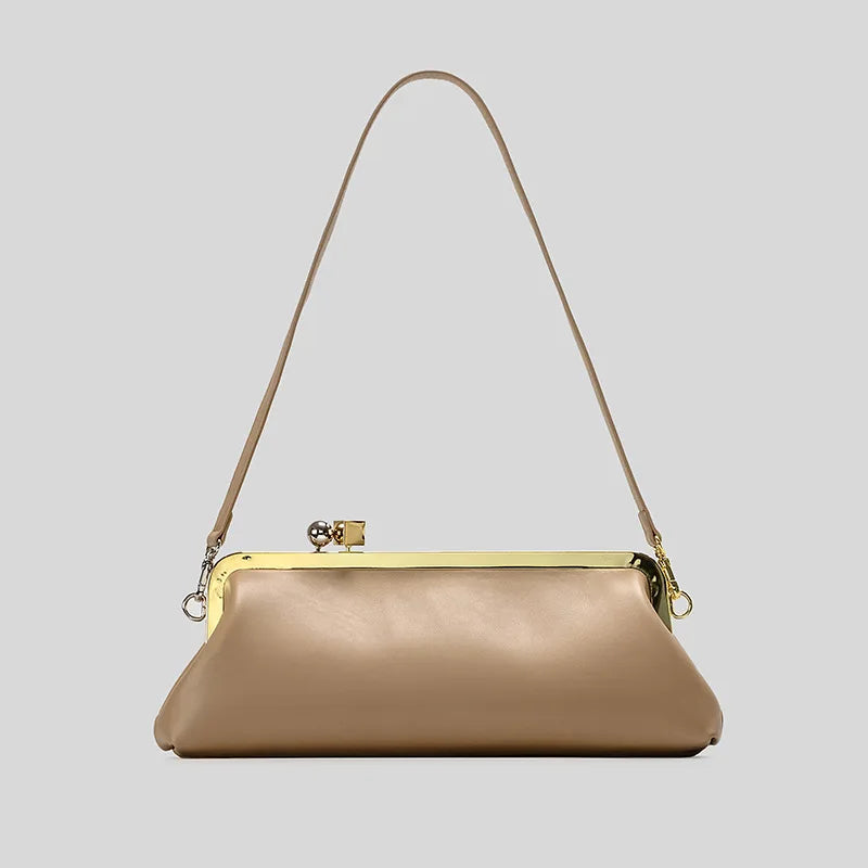 Bolso de Mano Alargado con Cierre de Broche - Estilo Diseñador