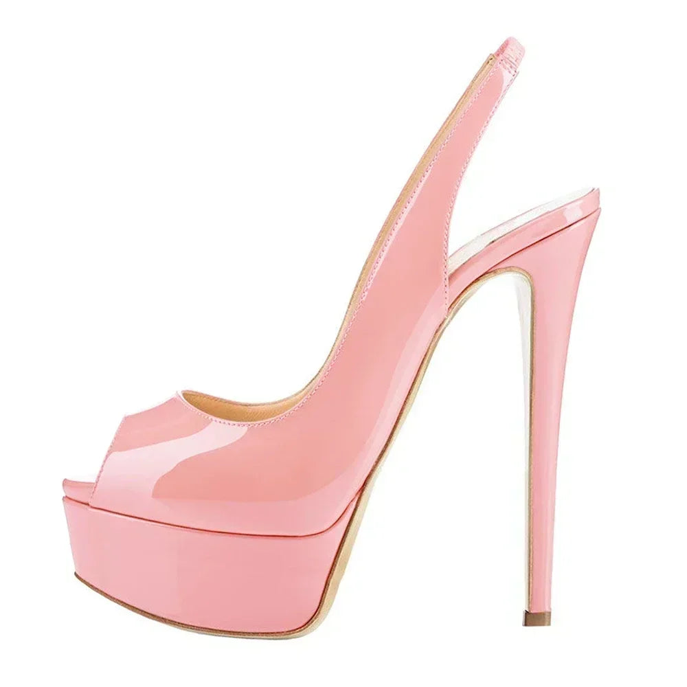 Sandalias de Plataforma 14CM Estilo Gladiador - Tacón de Aguja