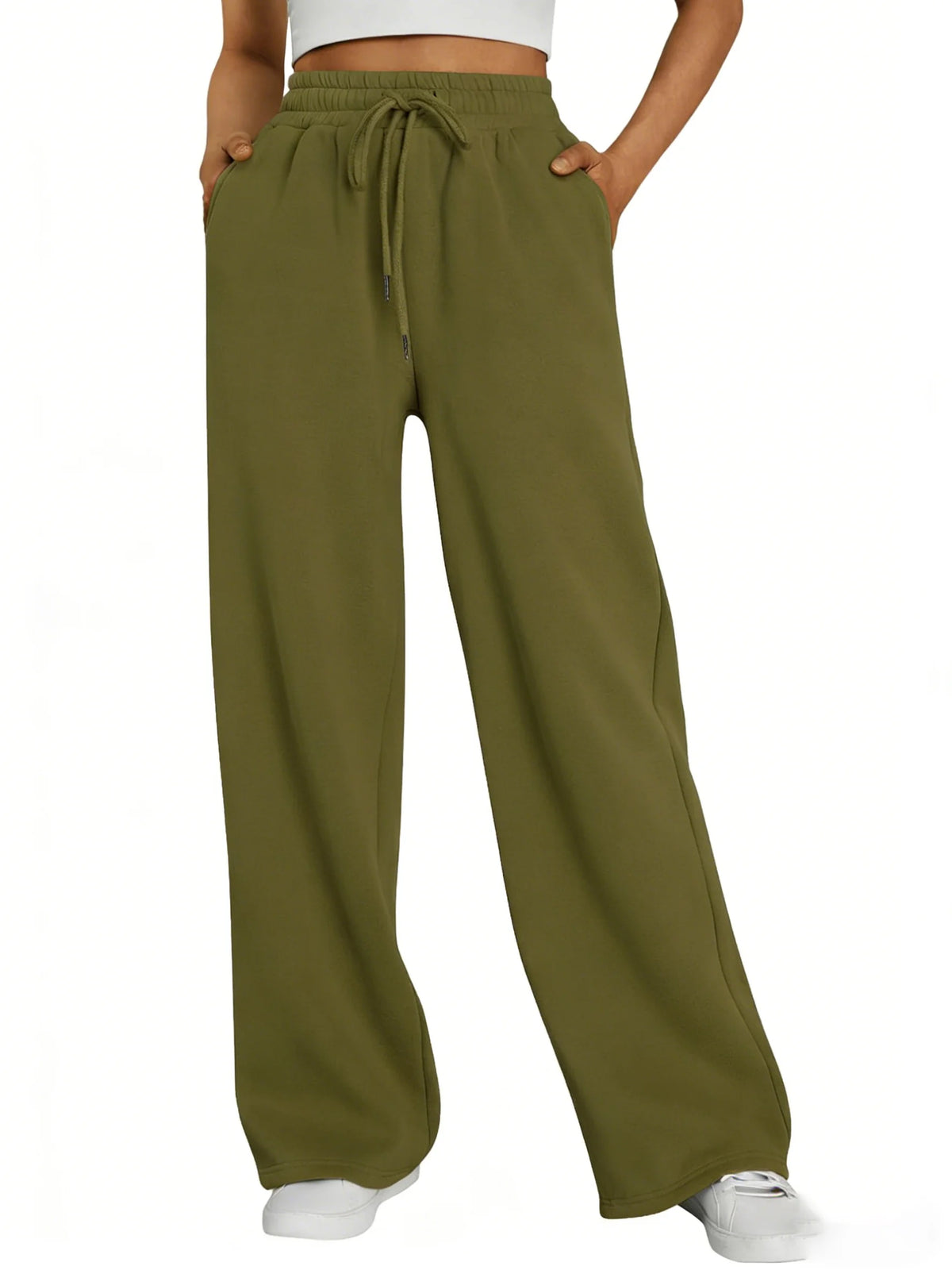 Pantalón deportivo gris de mujer de pernera ancha