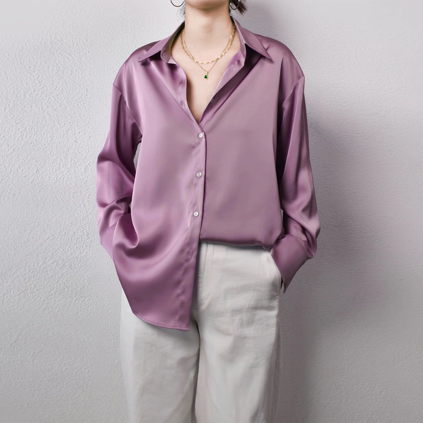 Blusa de satén fino