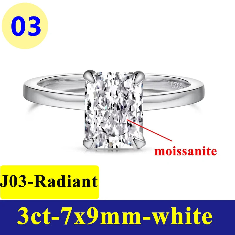 Anillo de Moissanite Ovalado 1-3CT - Plata S925 Chapada en Oro Blanco