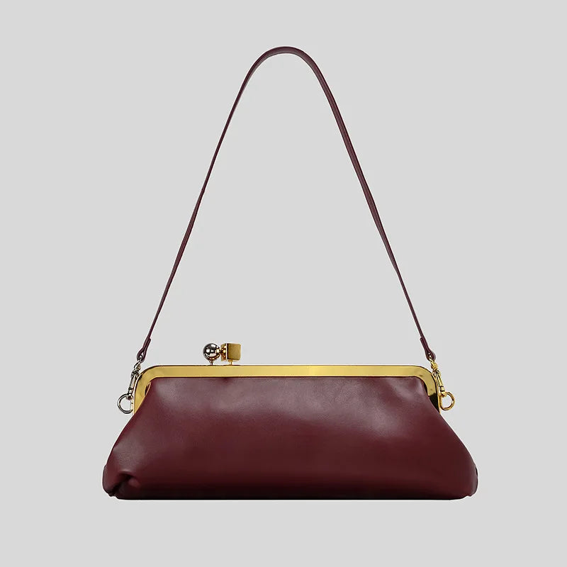 Bolso de Mano Alargado con Cierre de Broche - Estilo Diseñador