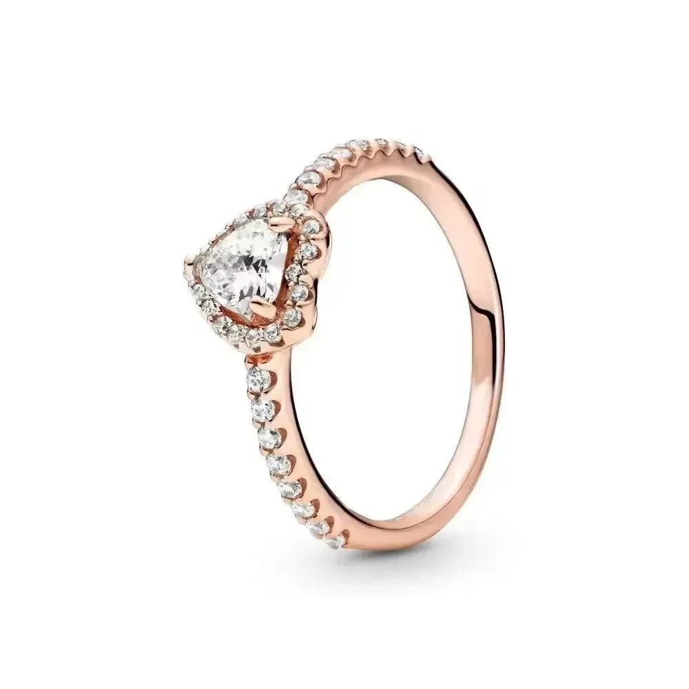 Anillo de Corona en Forma de Corazón - Plata 925 para Mujer