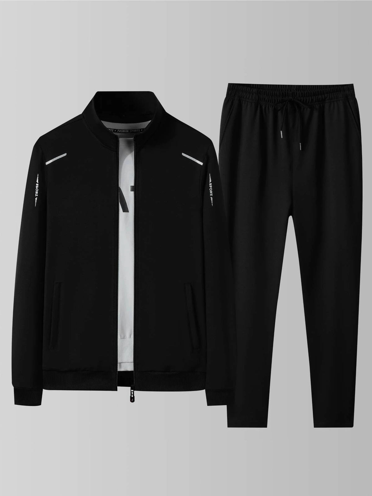 Conjunto deportivo estampado de hombre con chaqueta y pantalón