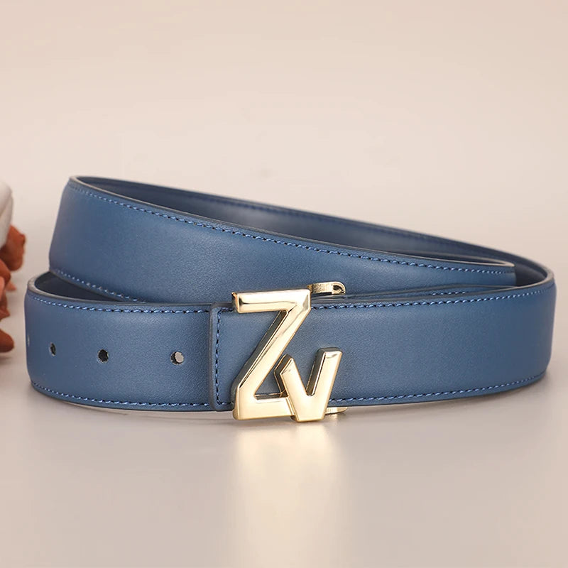 Cinturón liso de 3,4 cm para mujer