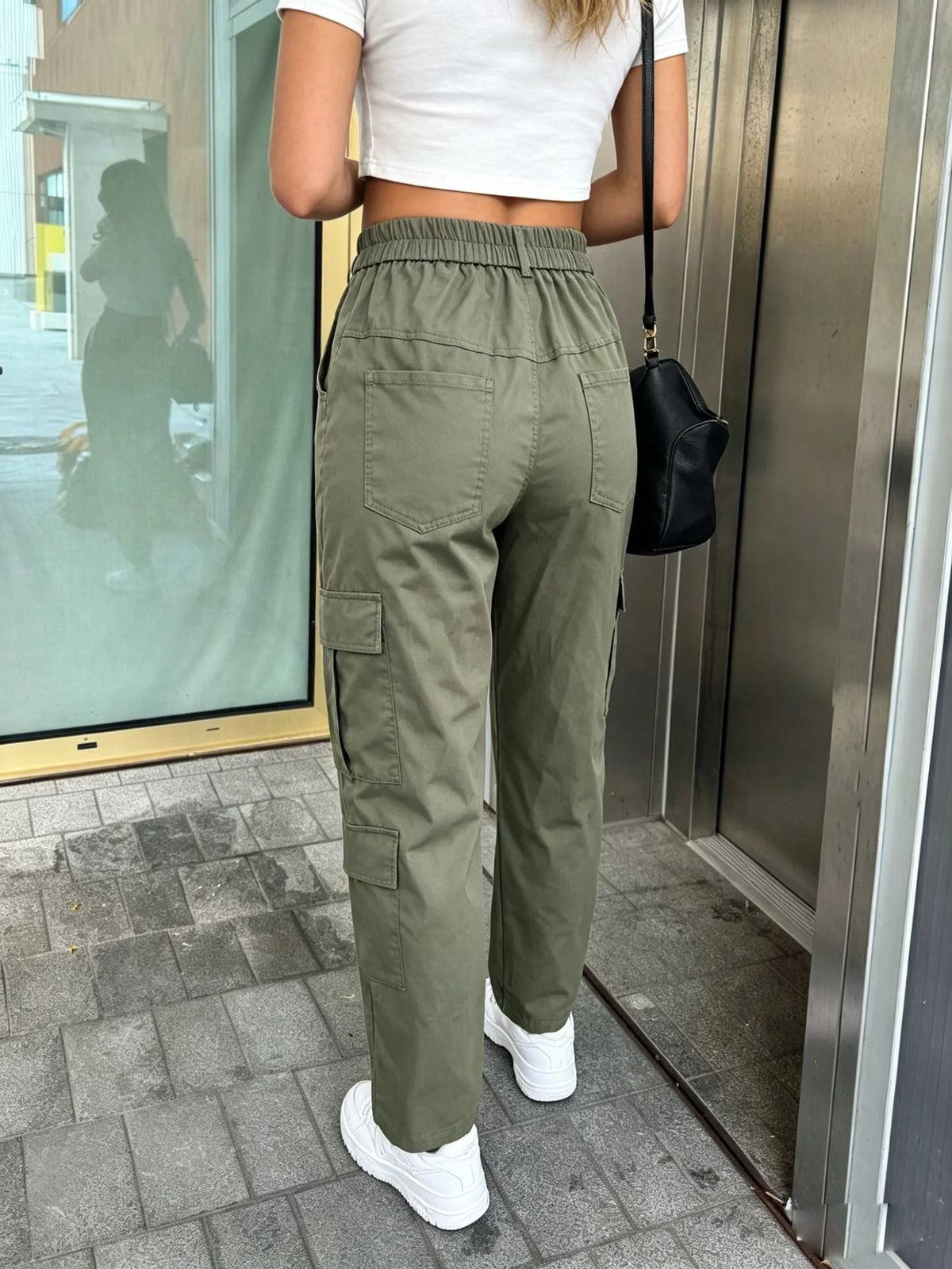 Pantalón cargo holgado de mujer con bolsillos, estilo Y2K
