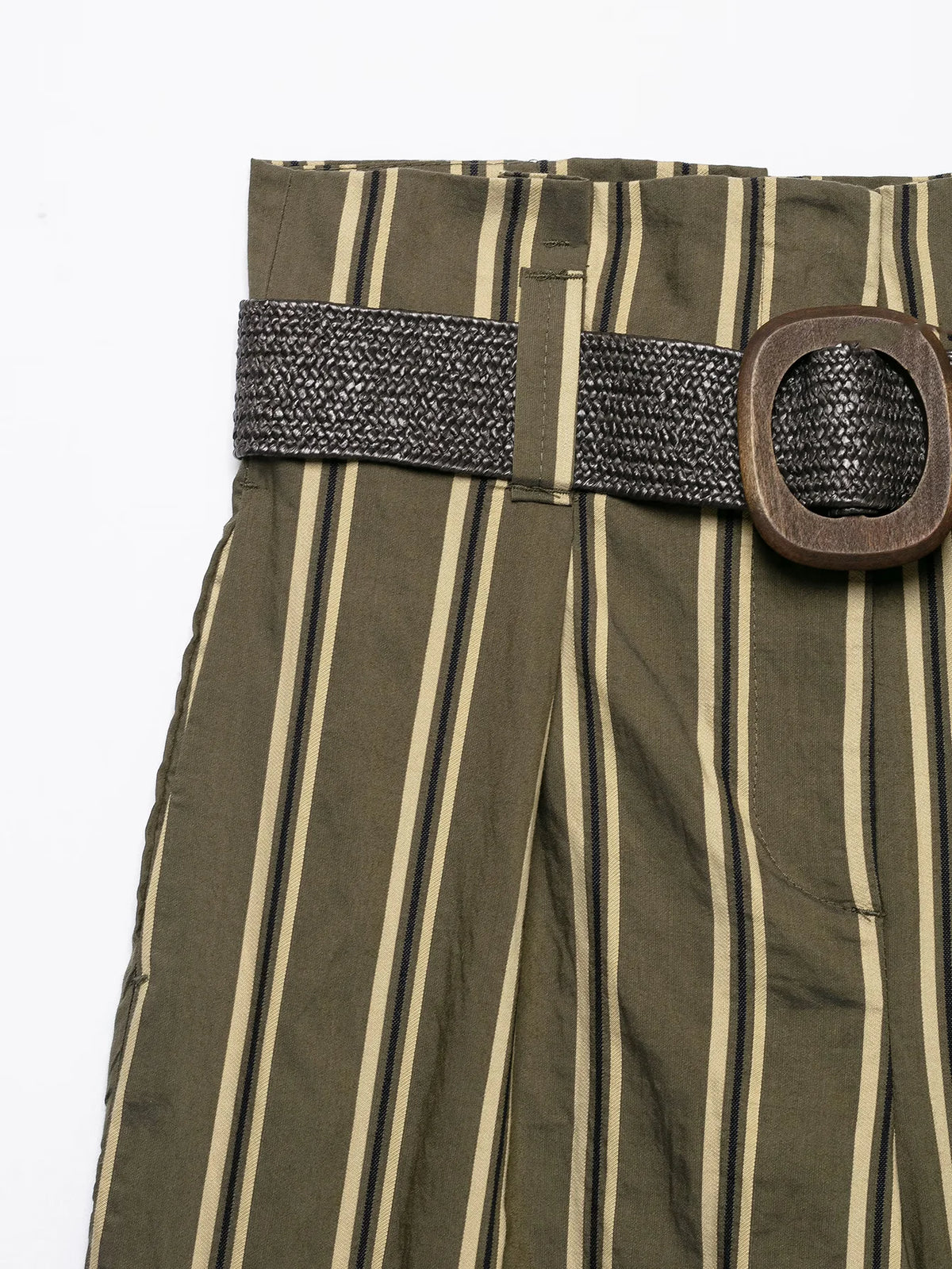 Pantalón ancho de rayas de mujer de cintura alta