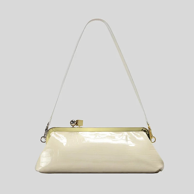Bolso de Mano Alargado con Cierre de Broche - Estilo Diseñador