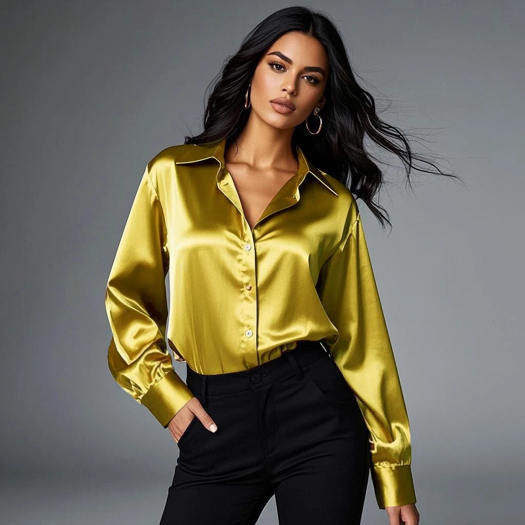 Blusa de satén fino