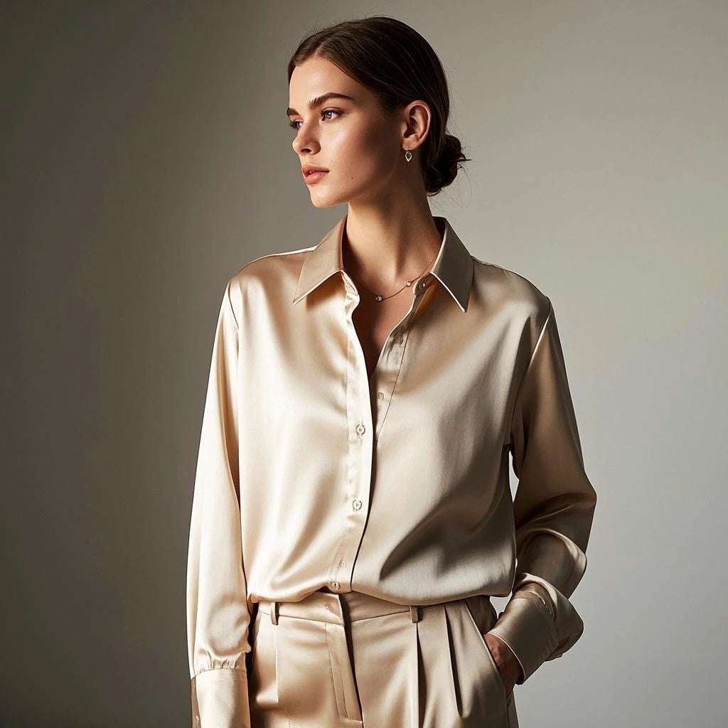 Blusa de satén fino