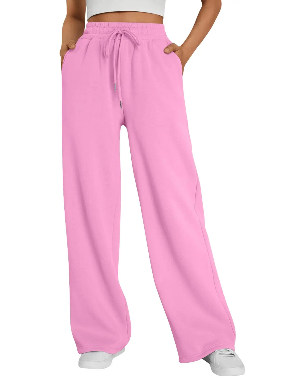 Pantalón deportivo gris de mujer de pernera ancha