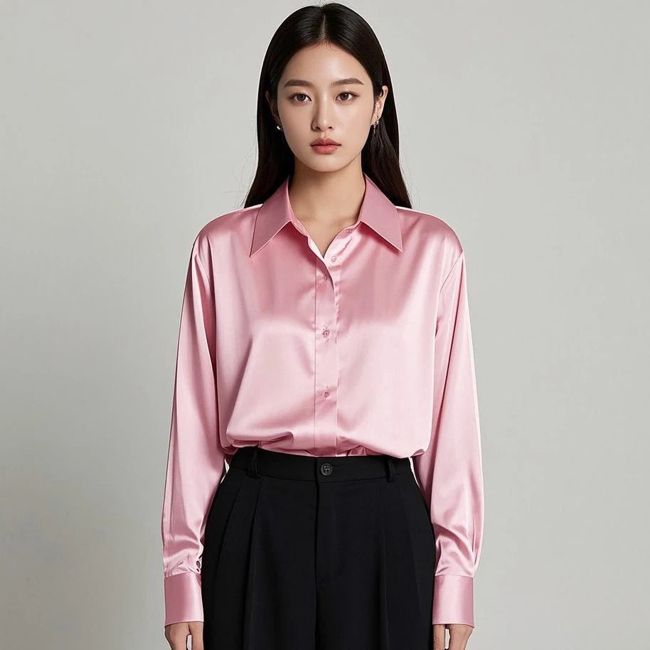 Blusa de satén fino
