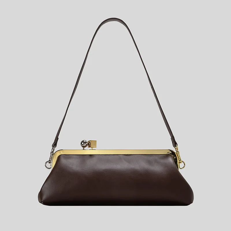Bolso de Mano Alargado con Cierre de Broche - Estilo Diseñador