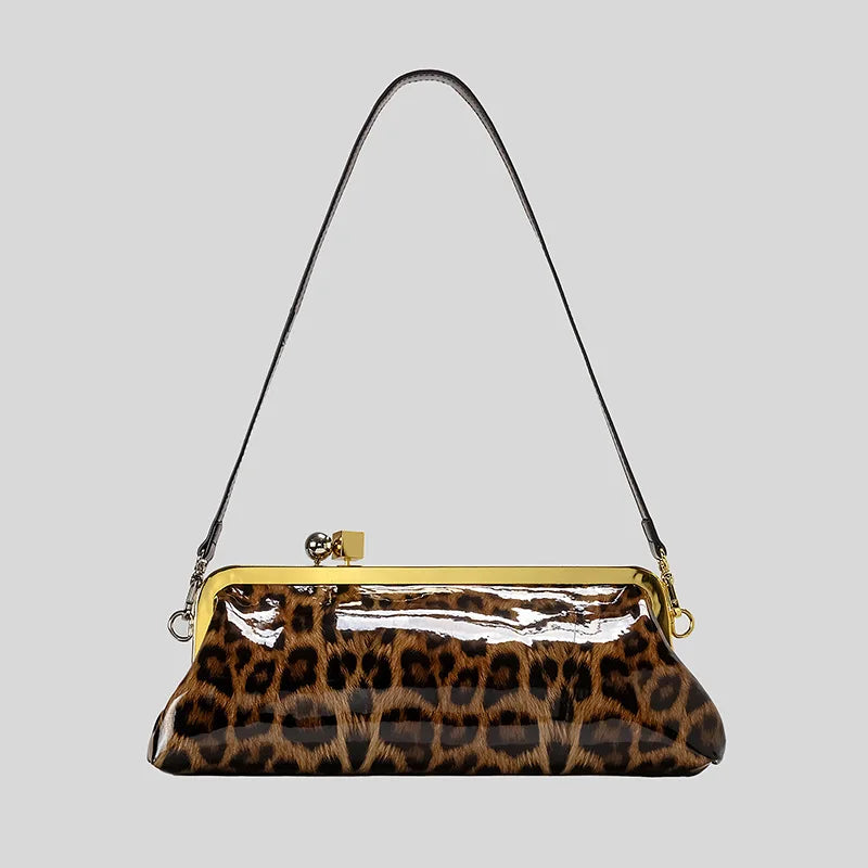 Bolso de Mano Alargado con Cierre de Broche - Estilo Diseñador