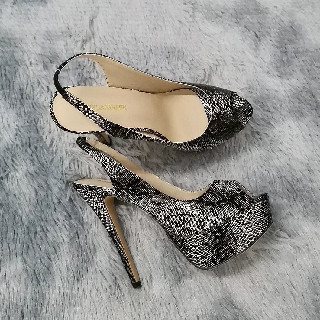 Sandalias de Plataforma 14CM Estilo Gladiador - Tacón de Aguja