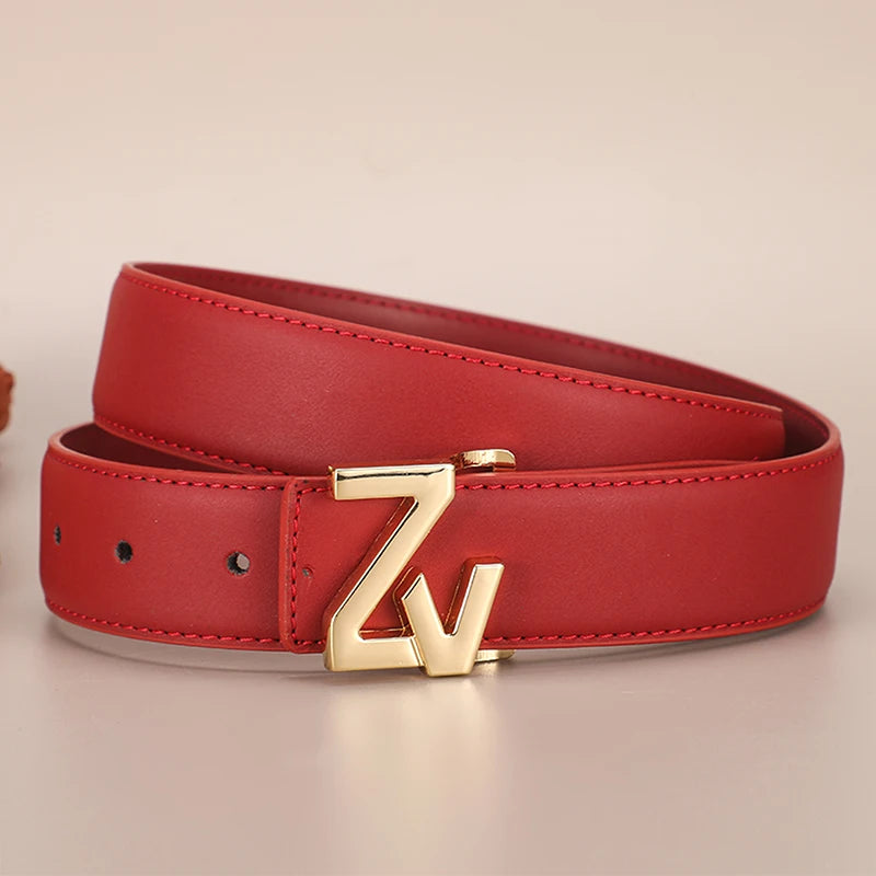 Cinturón liso de 3,4 cm para mujer