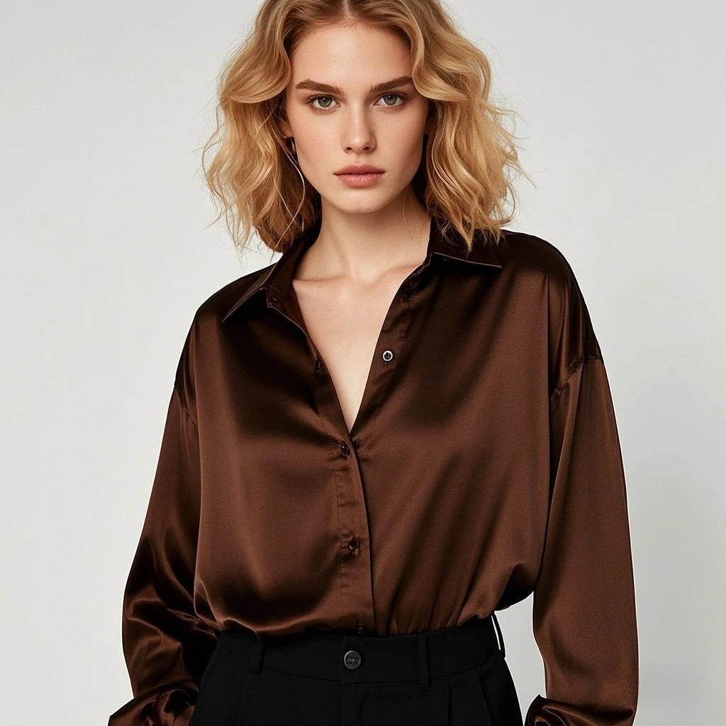 Blusa de satén fino