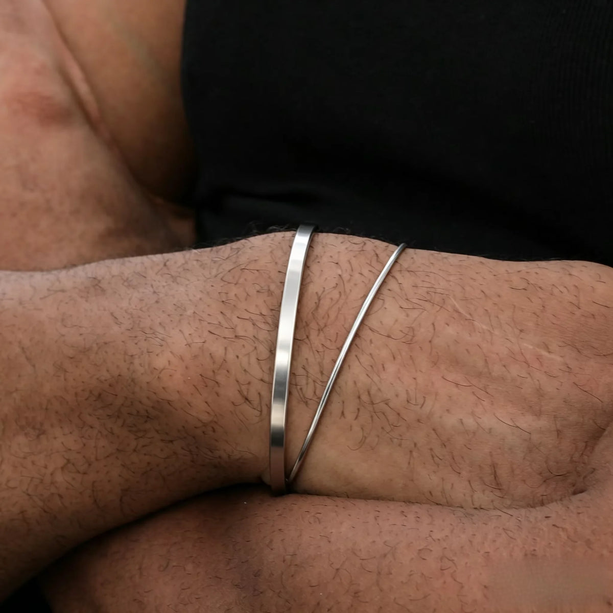 Pulsera de cadena cubana de acero inoxidable para hombre, 3 mm