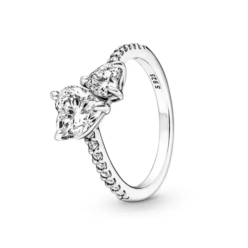 Anillo de Corona en Forma de Corazón - Plata 925 para Mujer