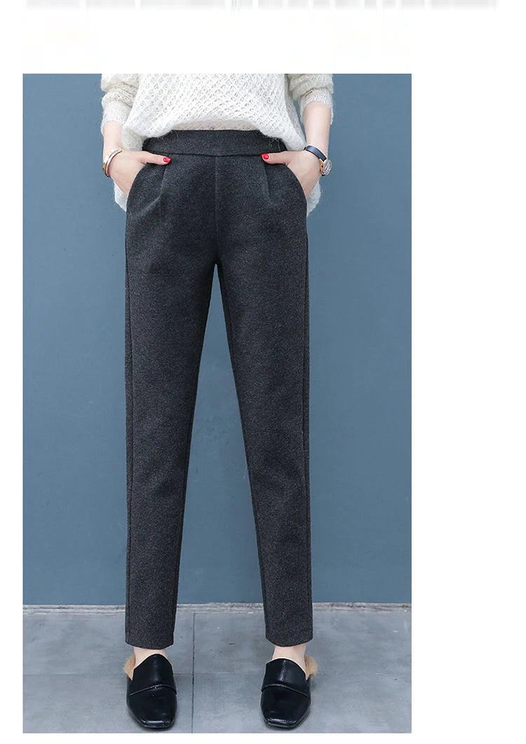 Pantalón bombacho de mujer de cintura alta para otoño