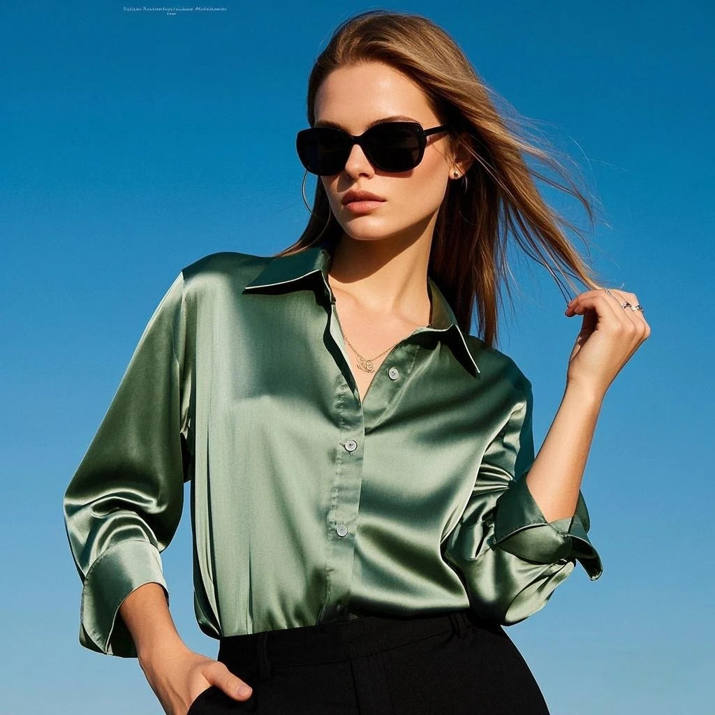 Blusa de satén fino