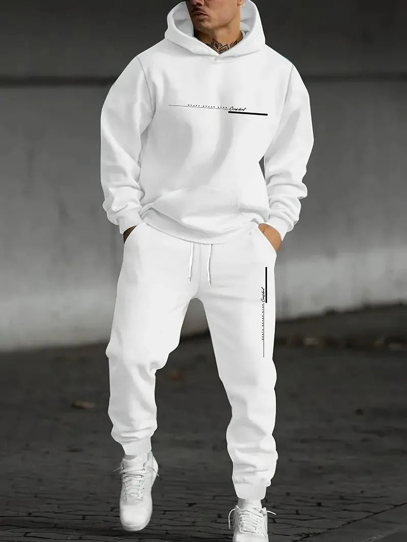 Conjunto informal de hombre con estampado de letras