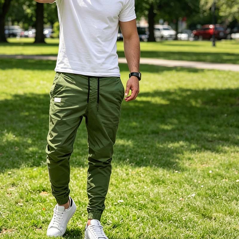 Pantalones jogger casual con cordón para hombre