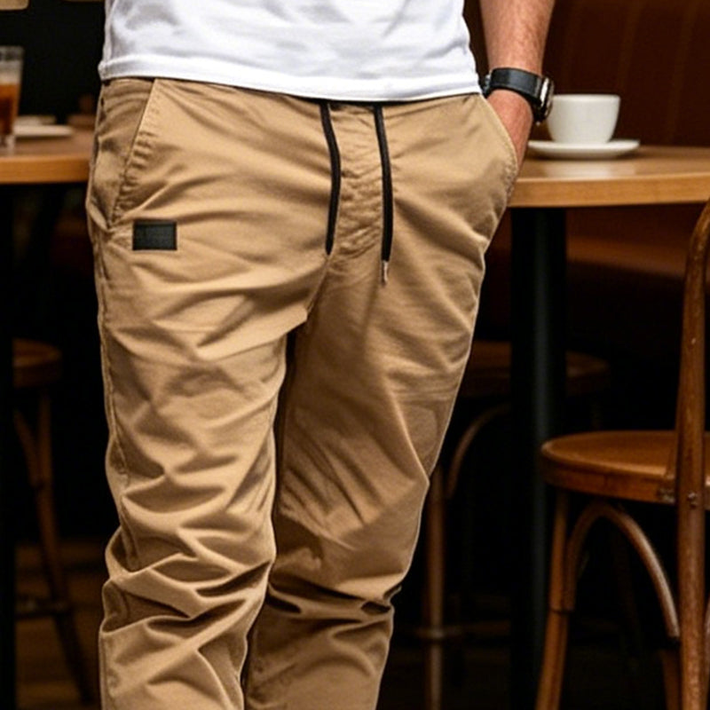 Pantalones jogger casual con cordón para hombre