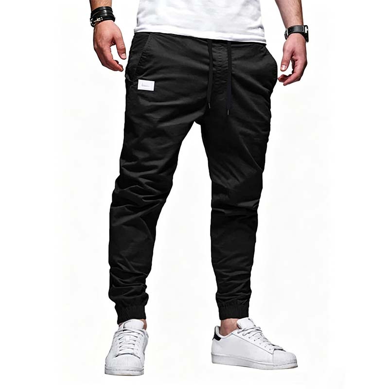 Pantalones jogger casual con cordón para hombre