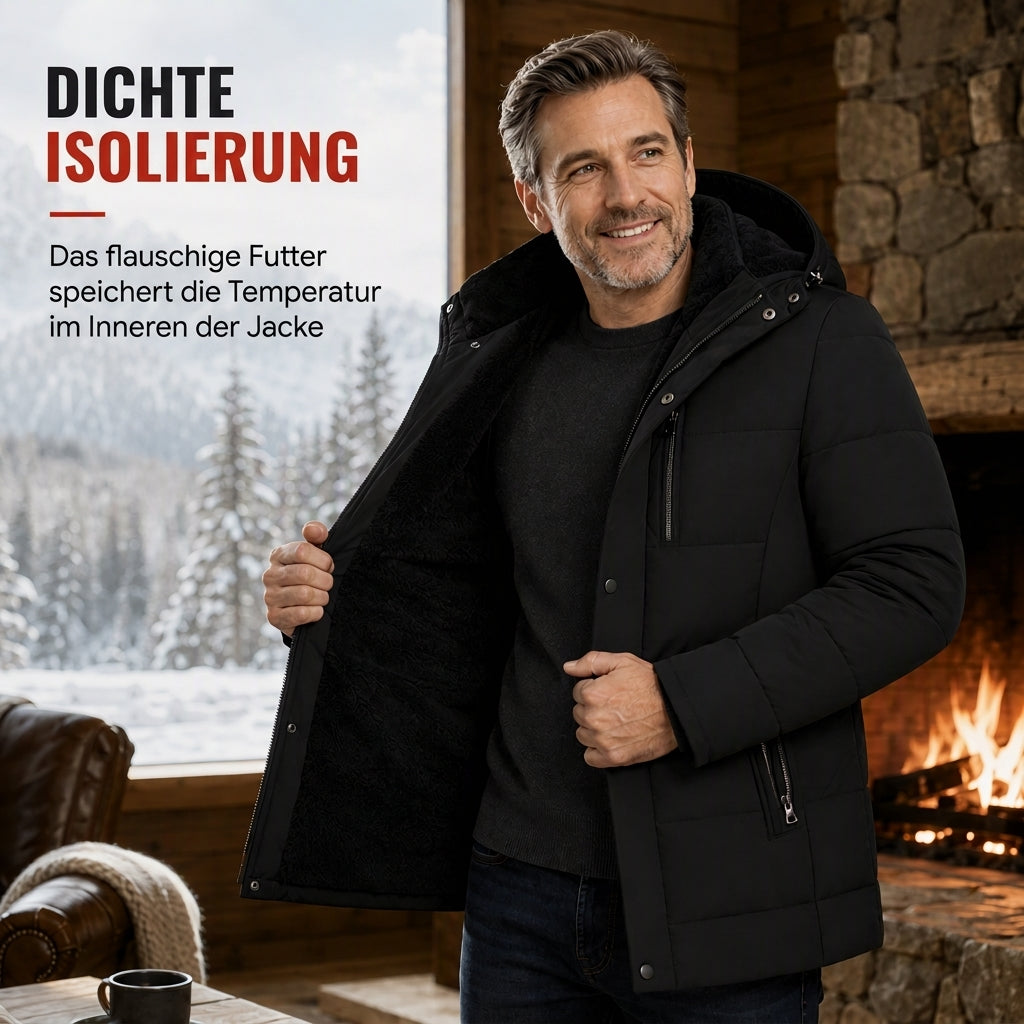 Chaqueta acolchada de invierno de largo medio para hombre, elegante y casual