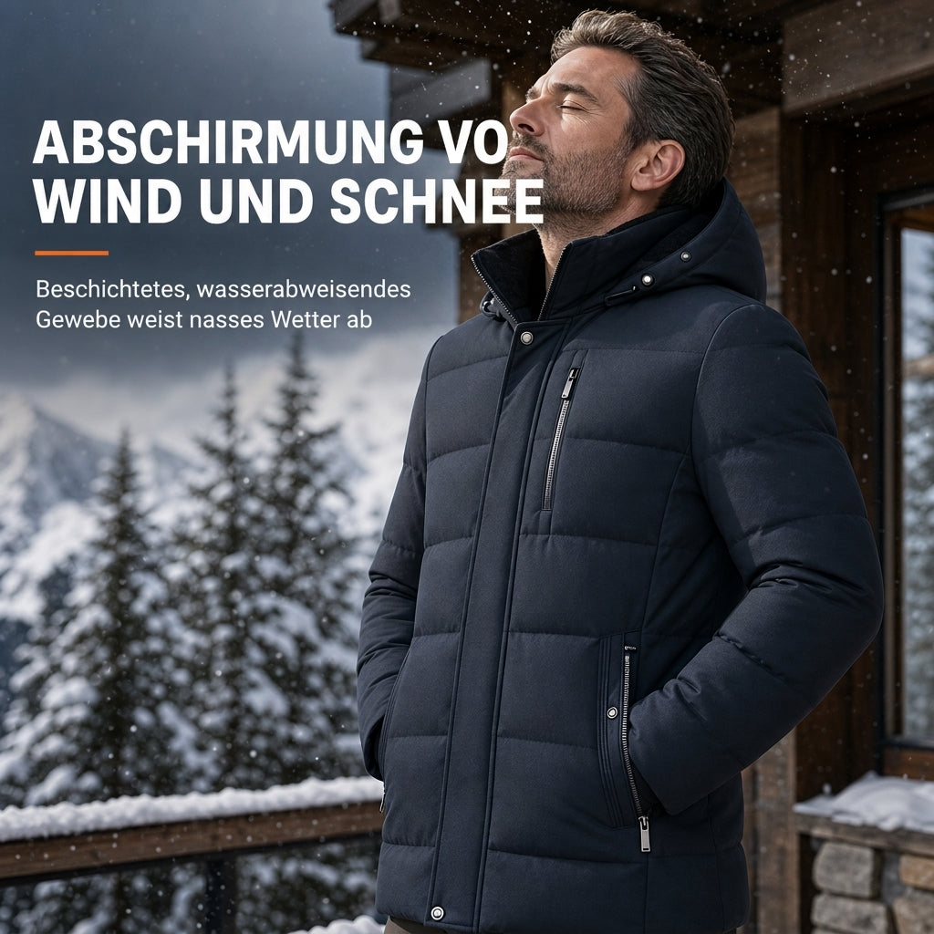Chaqueta acolchada de invierno de largo medio para hombre, elegante y casual