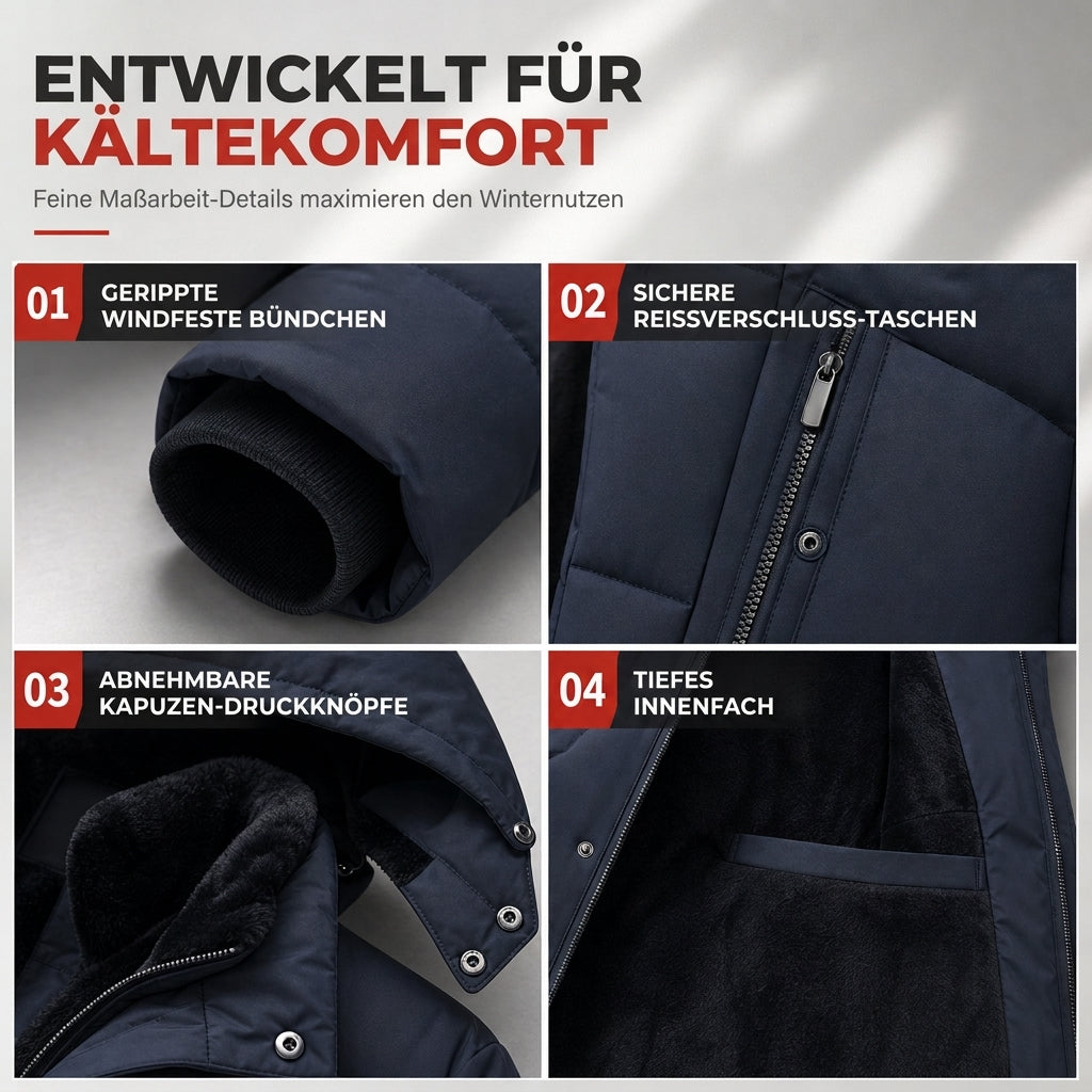 Chaqueta acolchada de invierno de largo medio para hombre, elegante y casual