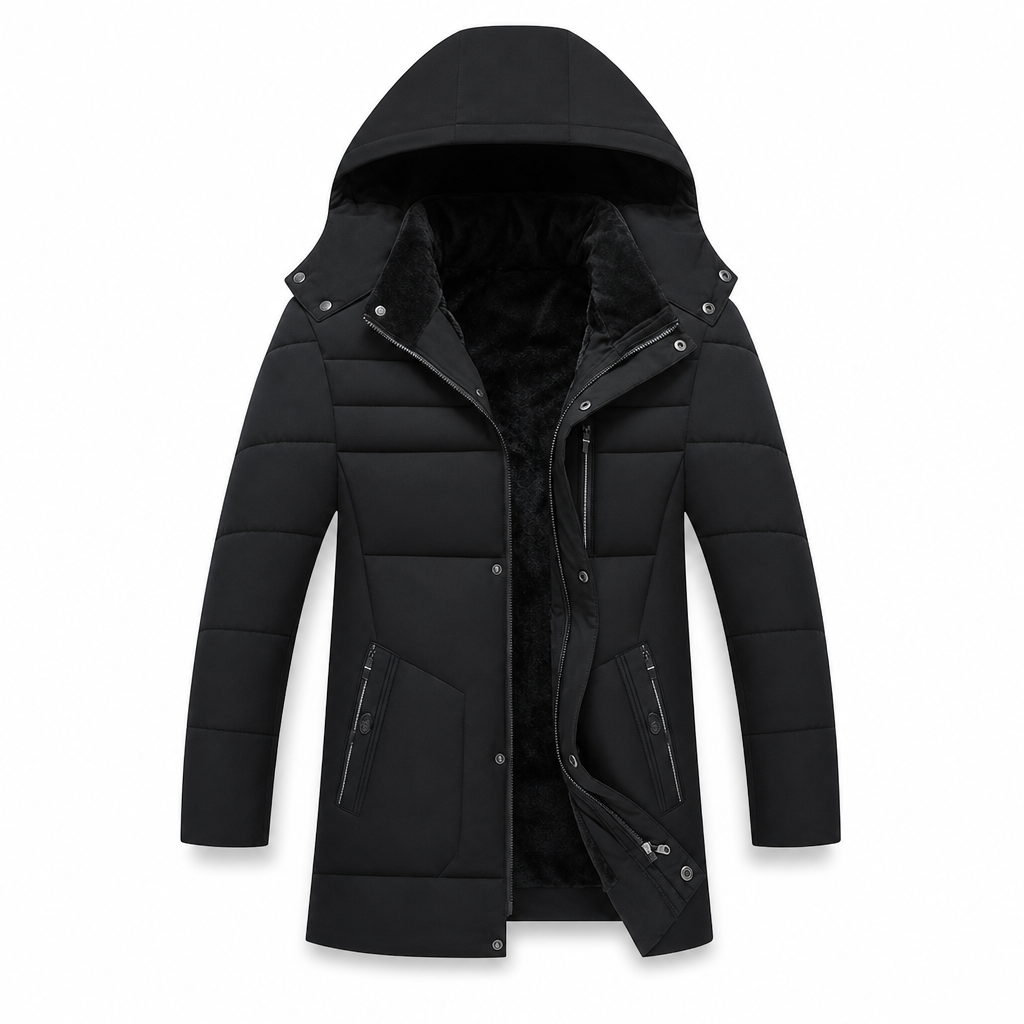 Chaqueta acolchada de invierno de largo medio para hombre, elegante y casual