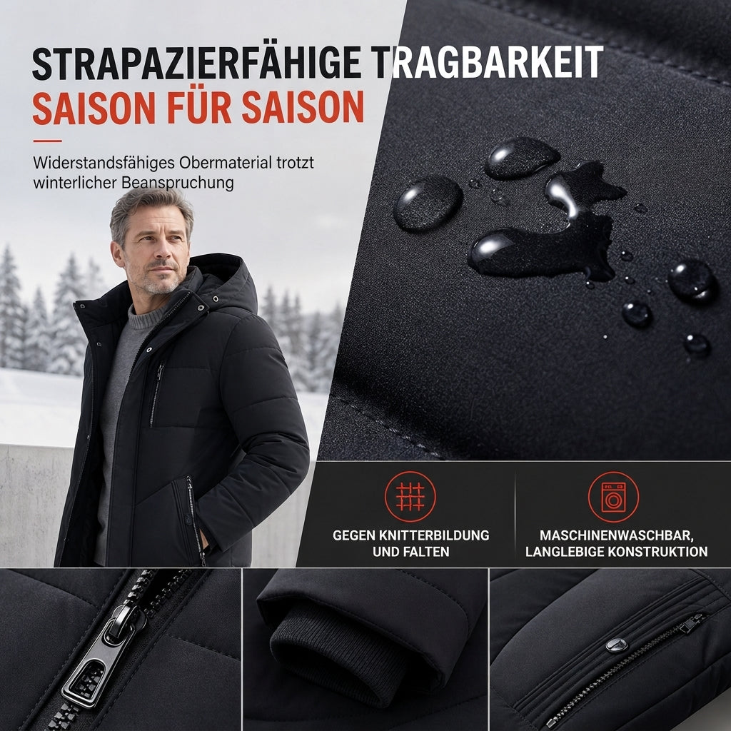 Chaqueta acolchada de invierno de largo medio para hombre, elegante y casual
