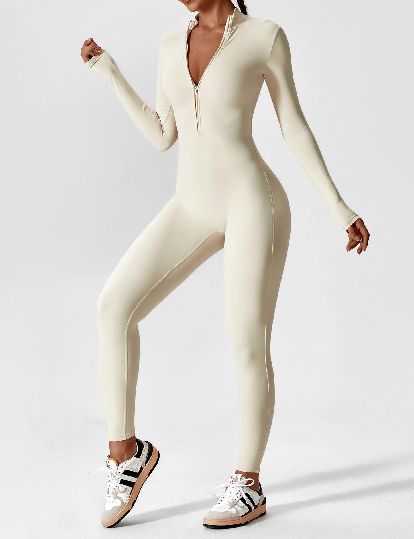 Yeoreo Longsleeve Reißverschluss Jumpsuit