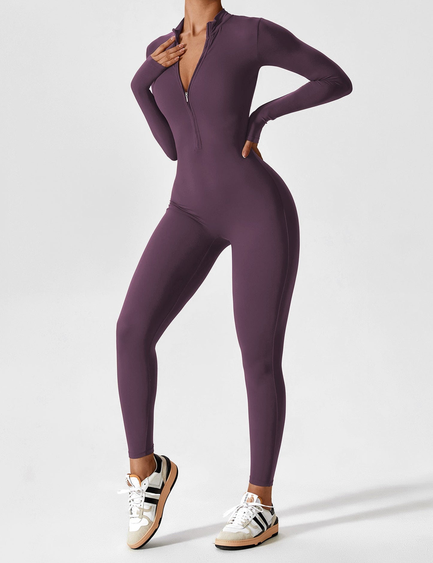 Yeoreo Longsleeve Reißverschluss Jumpsuit