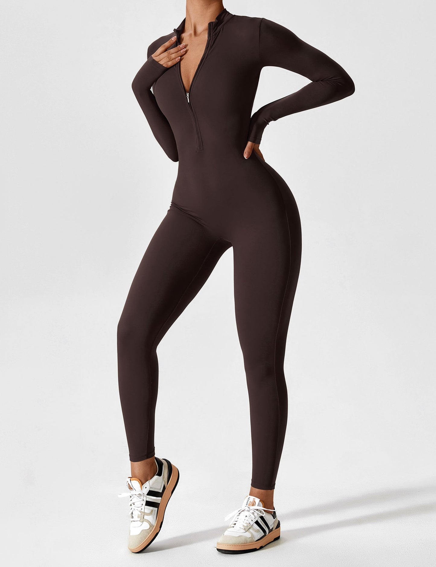 Yeoreo Longsleeve Reißverschluss Jumpsuit