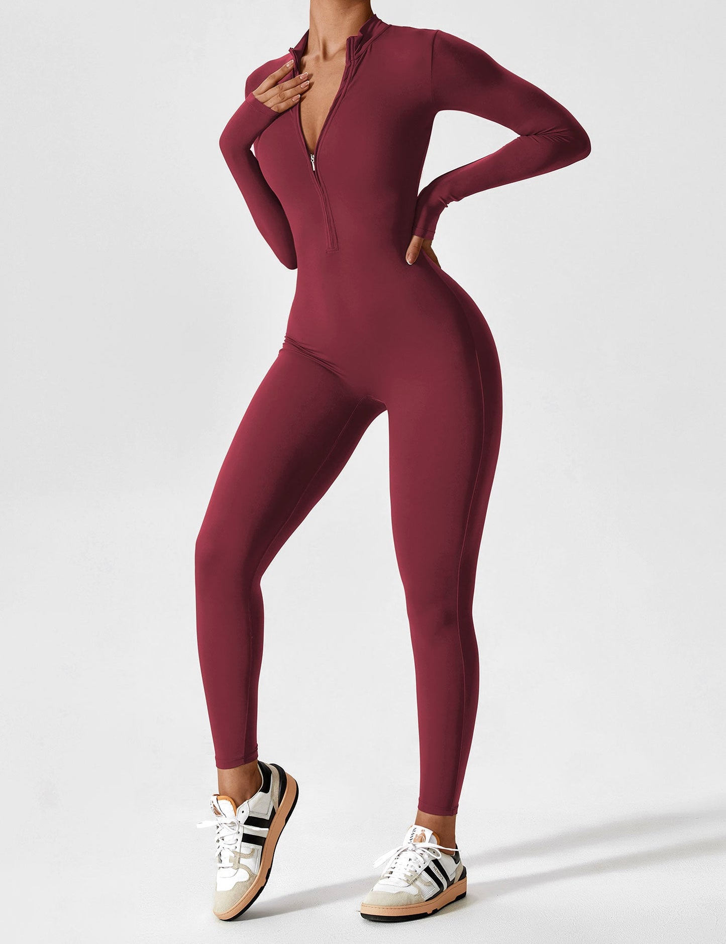 Yeoreo Longsleeve Reißverschluss Jumpsuit
