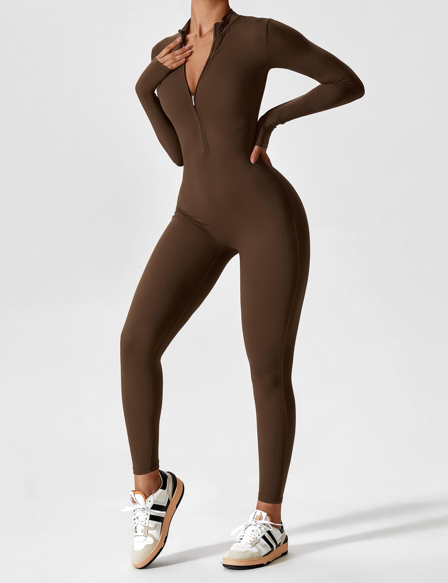 Yeoreo Longsleeve Reißverschluss Jumpsuit