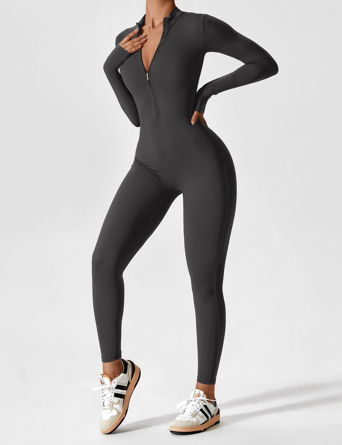 Yeoreo Longsleeve Reißverschluss Jumpsuit