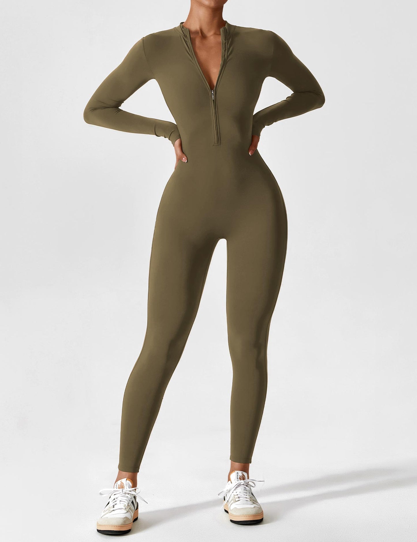 Yeoreo Longsleeve Reißverschluss Jumpsuit