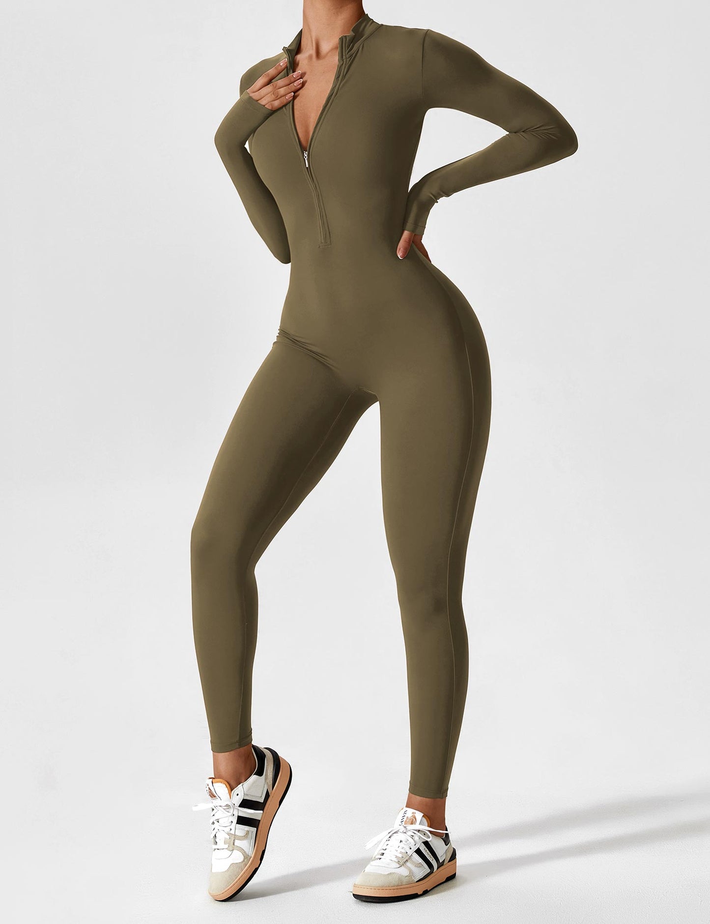 Yeoreo Longsleeve Reißverschluss Jumpsuit