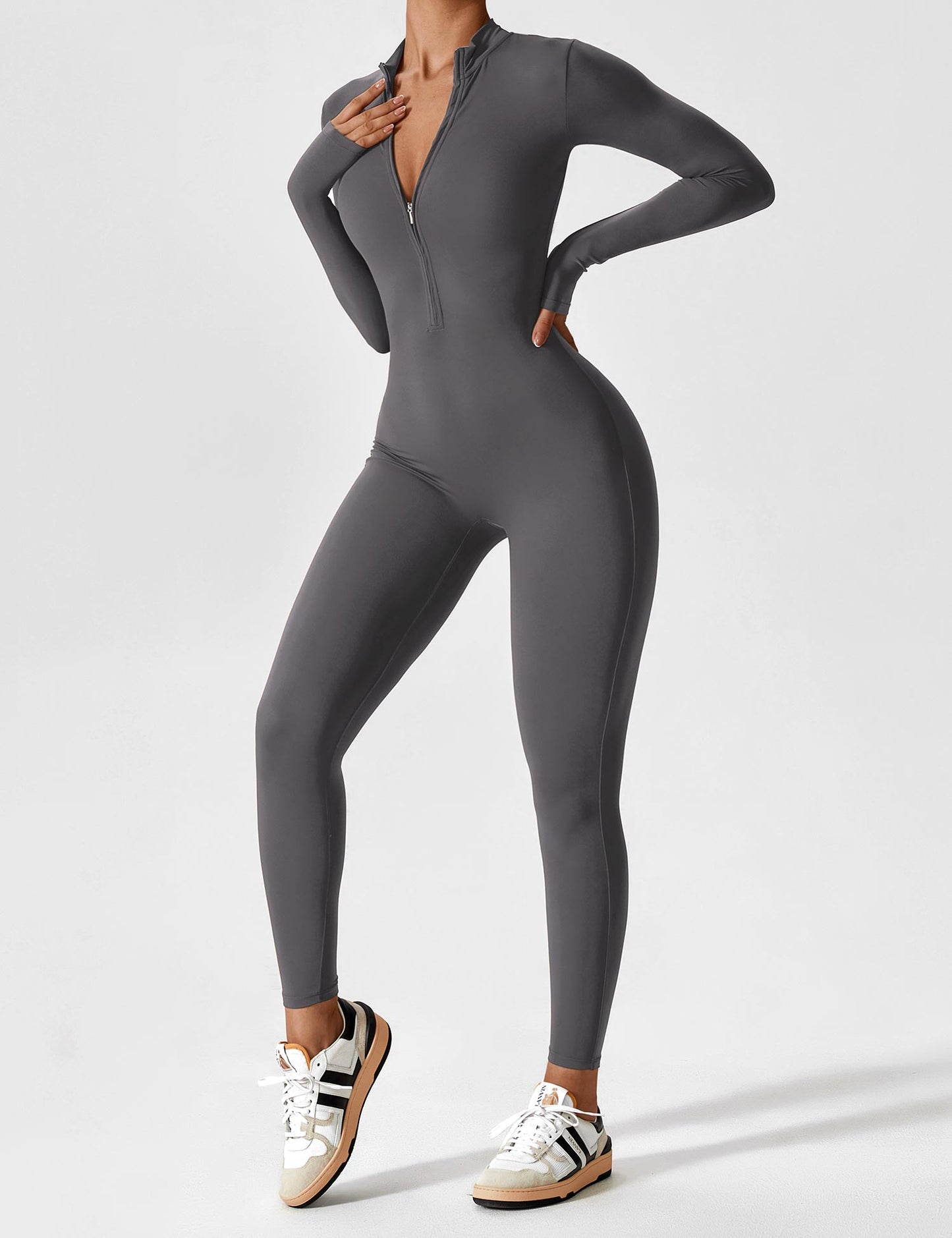 Yeoreo Longsleeve Reißverschluss Jumpsuit