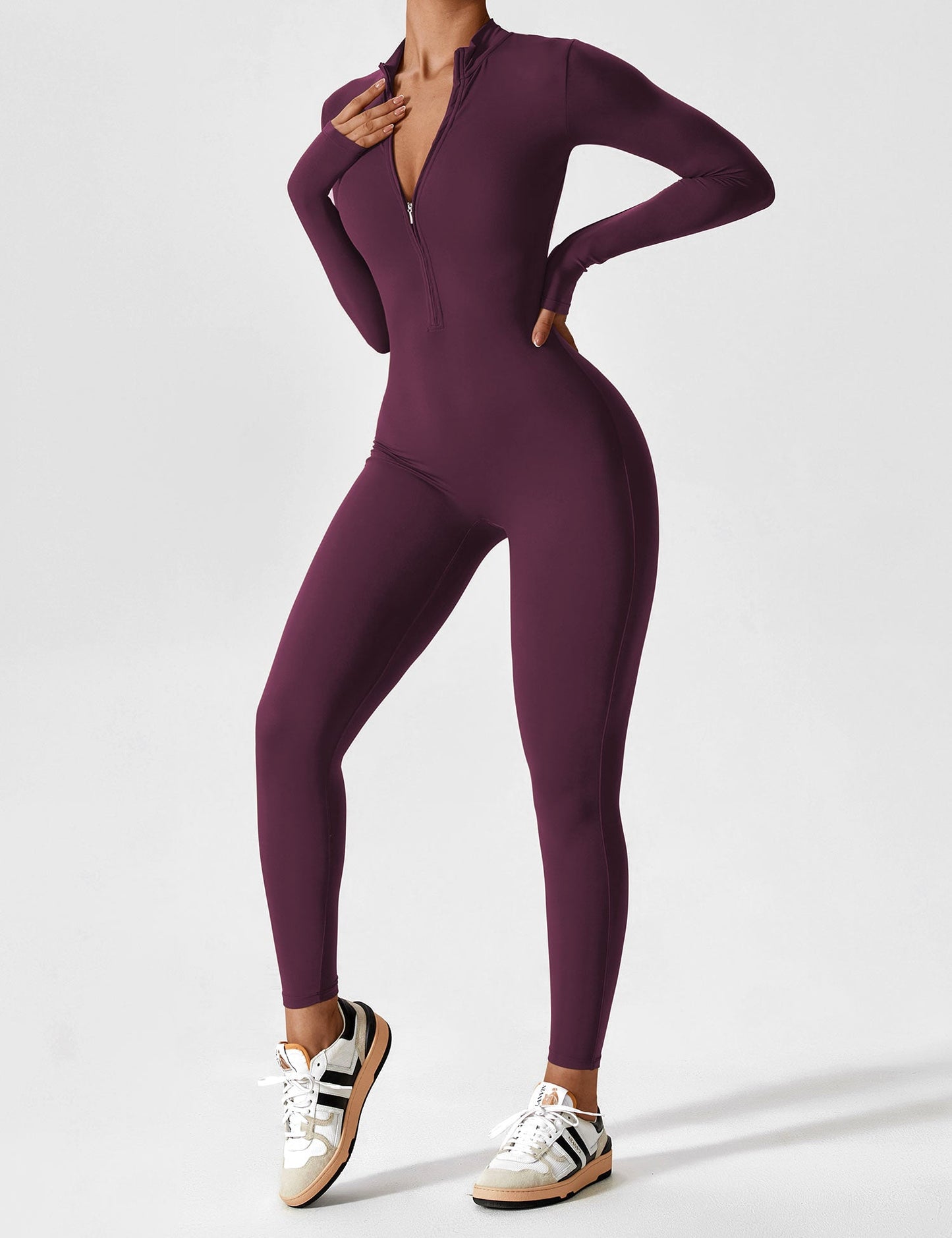 Yeoreo Longsleeve Reißverschluss Jumpsuit