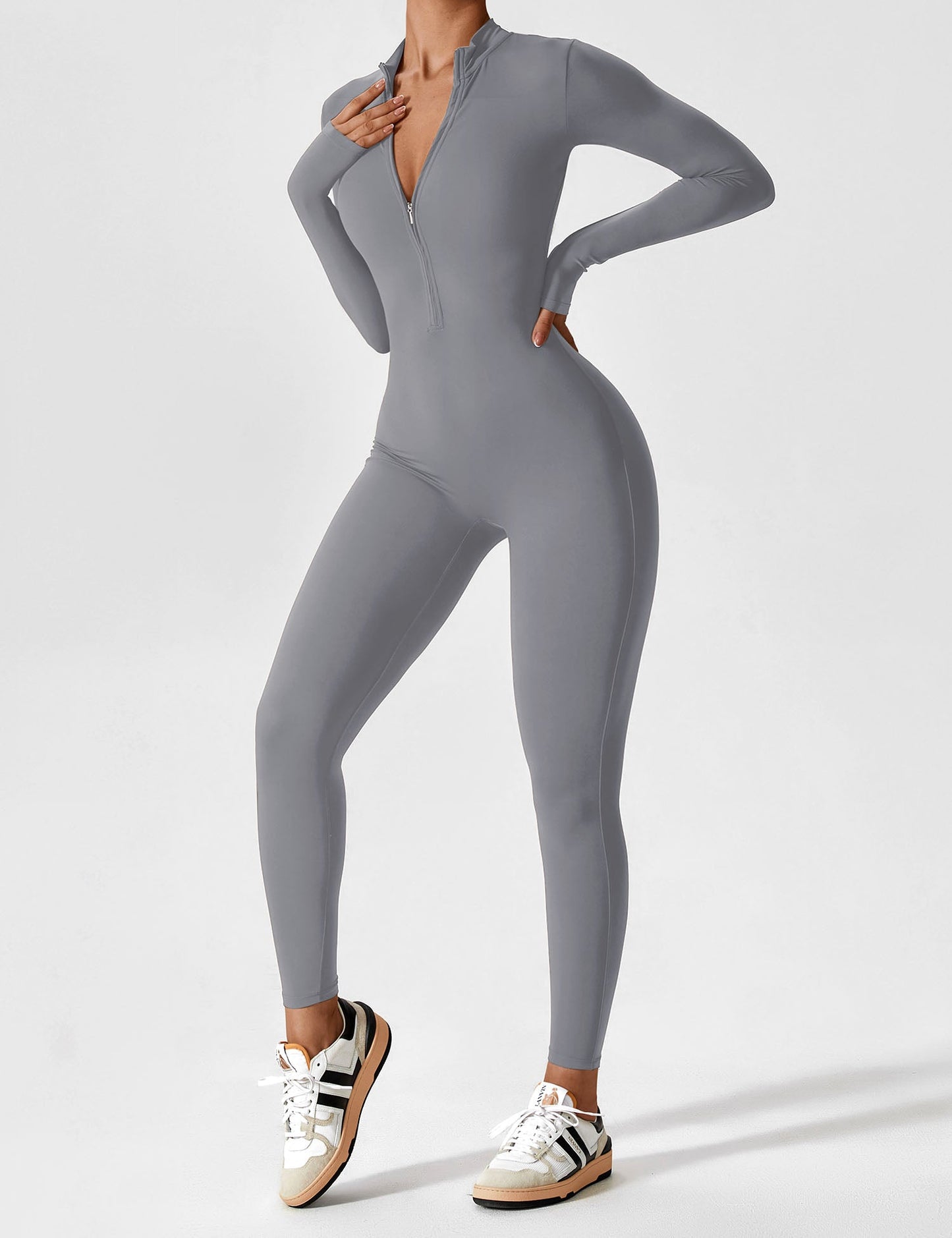 Yeoreo Longsleeve Reißverschluss Jumpsuit