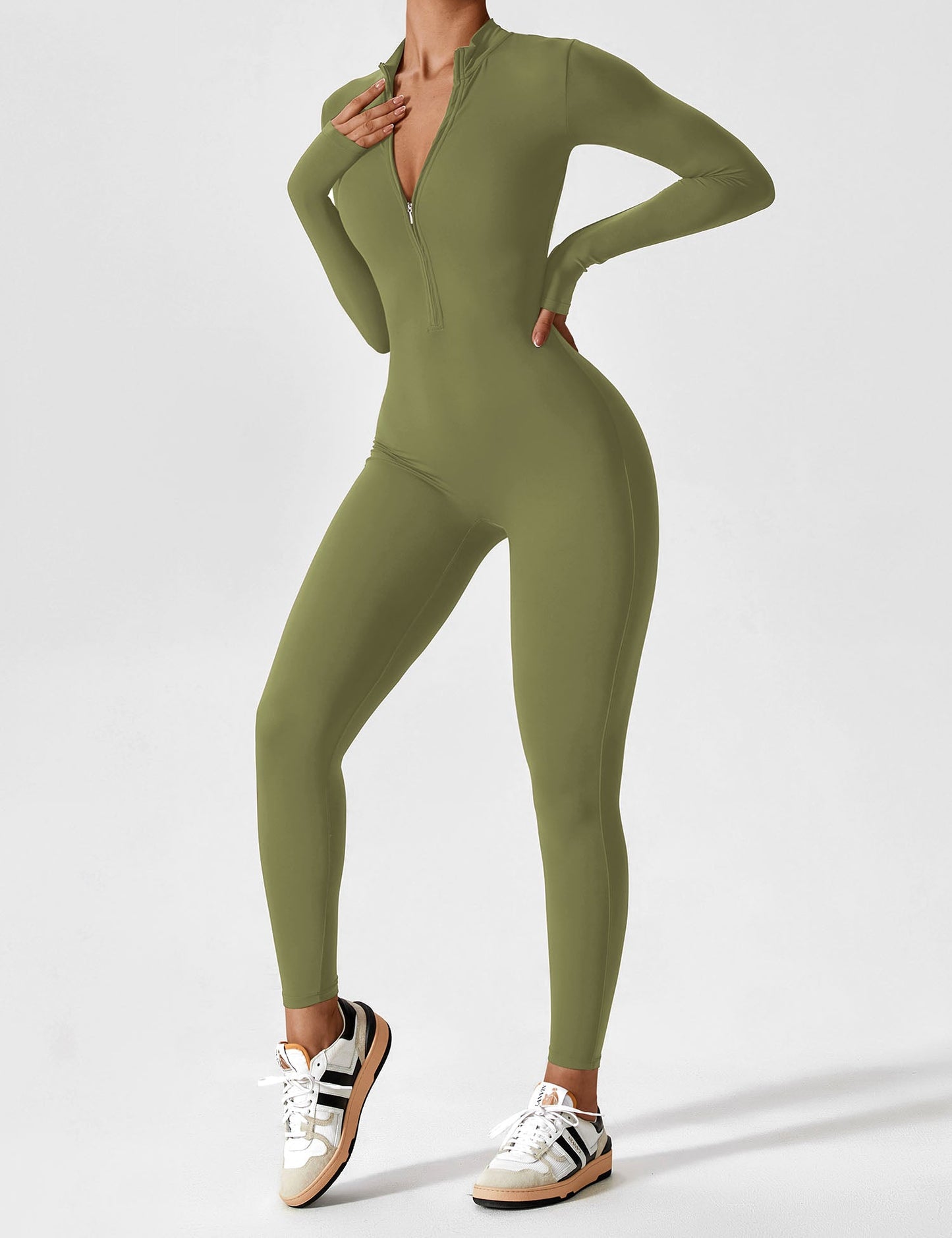 Yeoreo Longsleeve Reißverschluss Jumpsuit